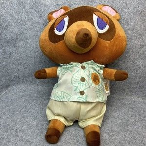 Animal Crossing Tom Nook Brown Racoon Plush 18” Nintendo Accent Cuddle Pillow